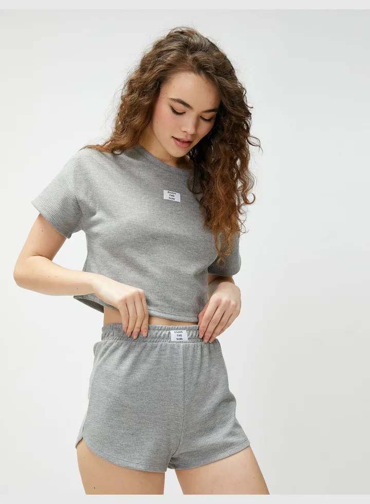 Short Sleeve Crew Neck Pajama Top