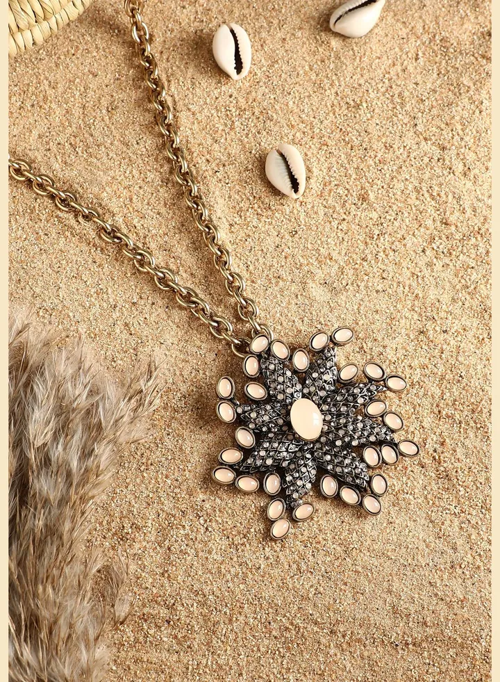 Gold Plated Designer Stone Party Necklace For Women