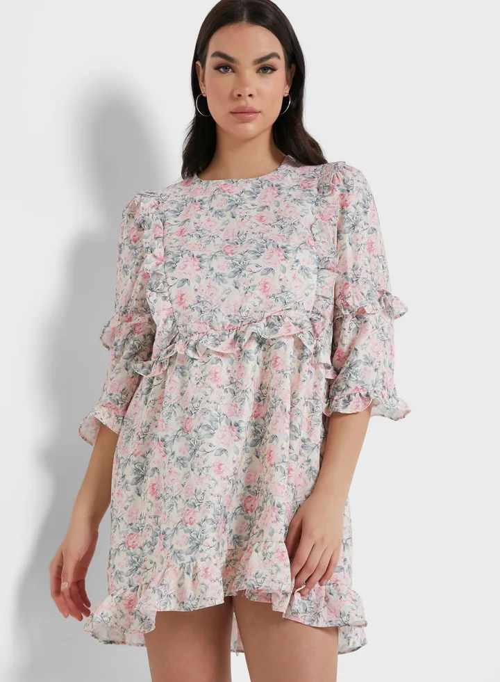 Frill Long Sleeve Dress