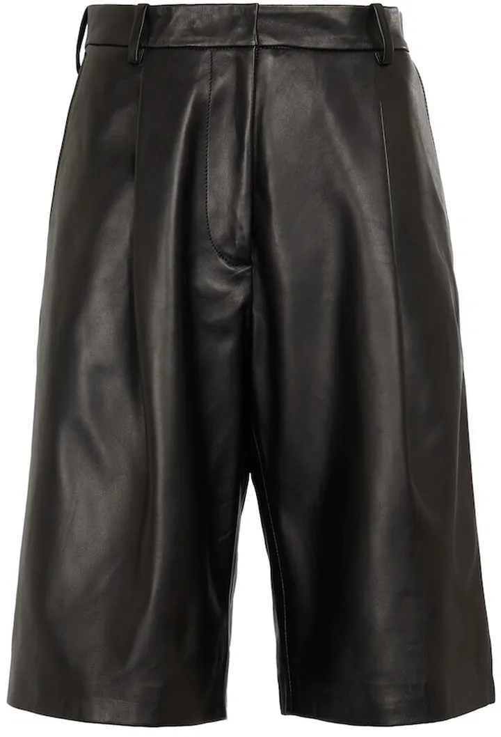 High-rise leather culottes