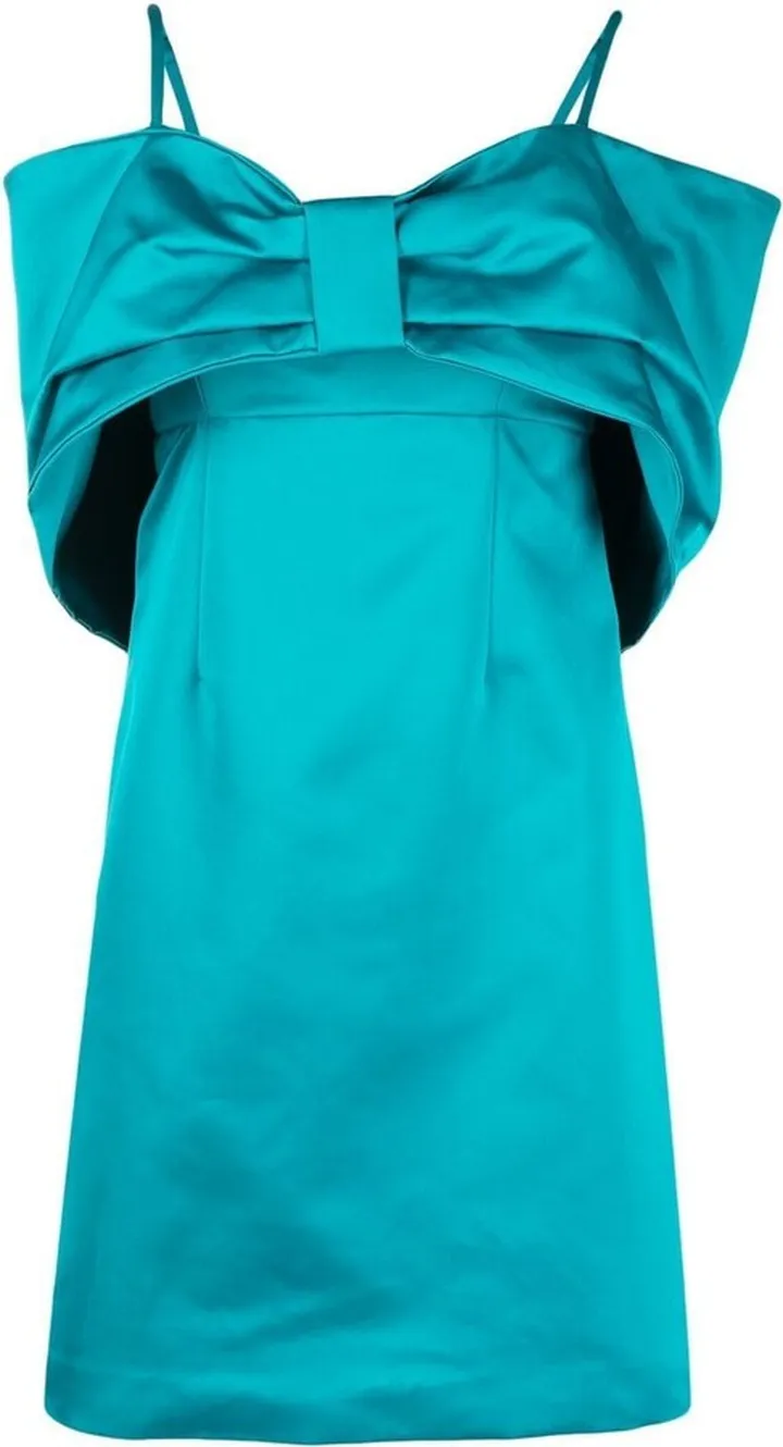 Oversized Bow-Detail Cold-Shoulder Dress