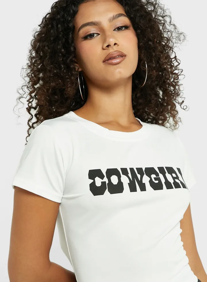Slogan Cropped T-Shirt