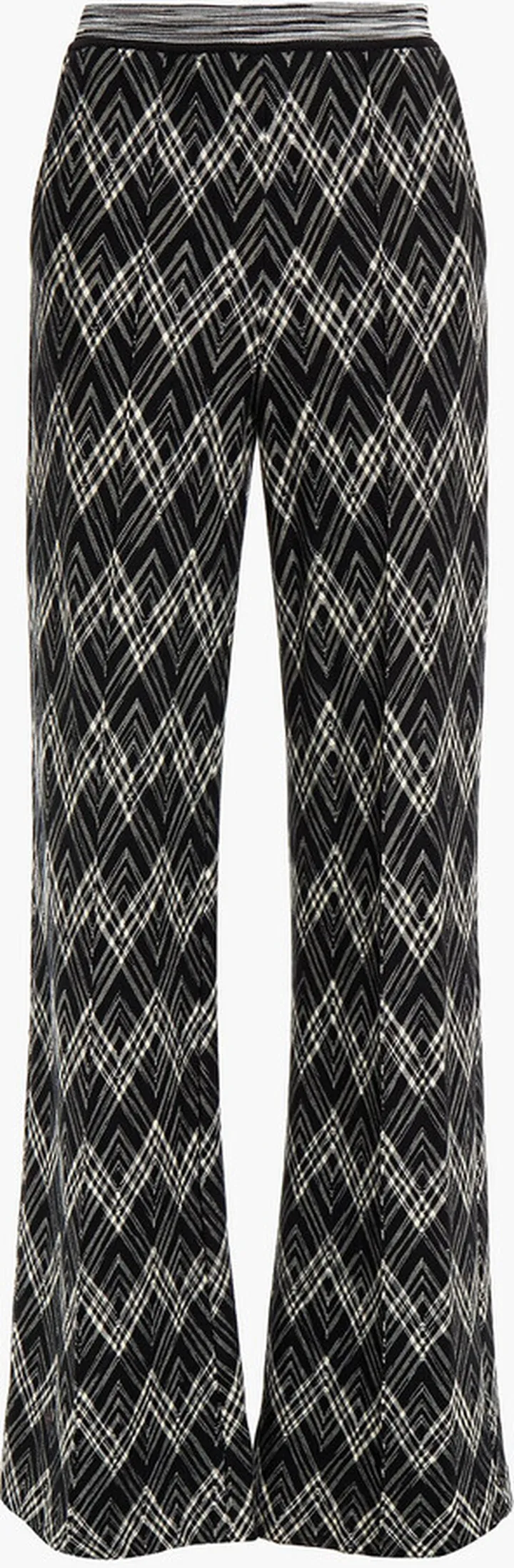 Cotton-jacquard wide-leg pants