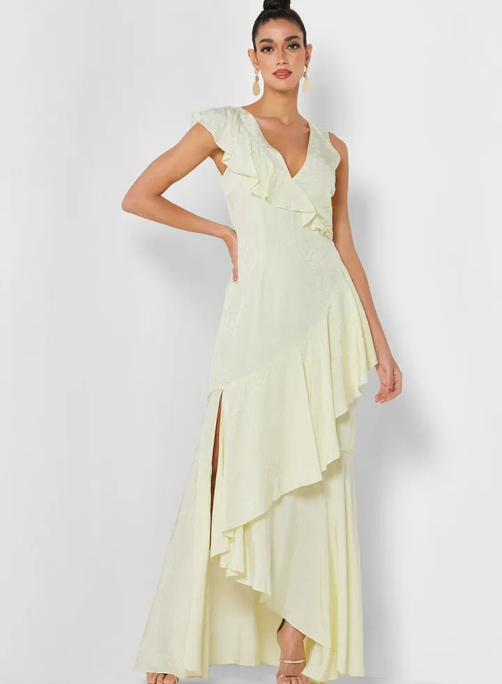 High Low Ruffle Detail Dress