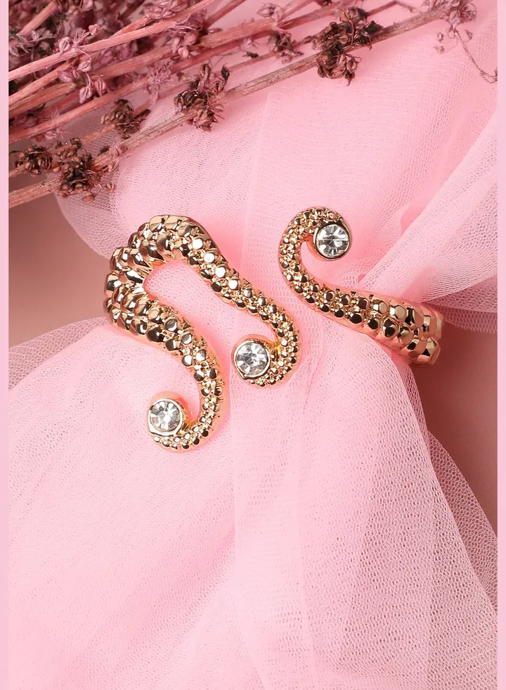 Gold Plated Designer Stone Party Wear Bracelet For Women