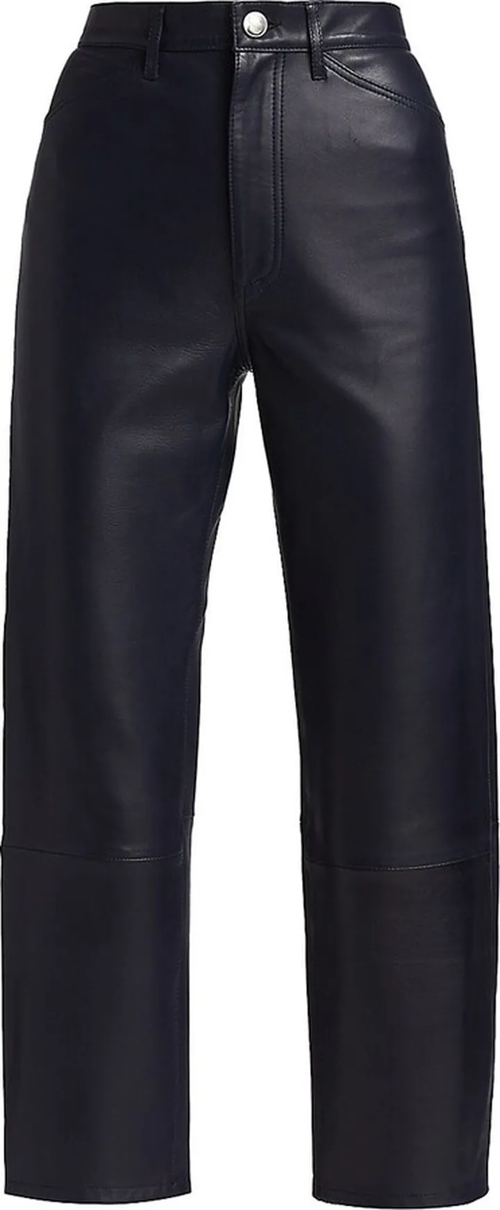 Straight-Leg Leather Pants