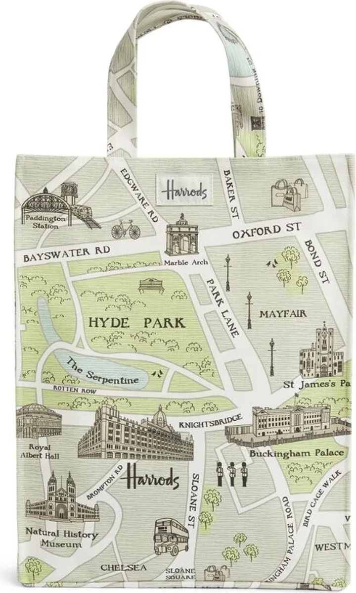 Harrods Medium West End Map Shopper Bag