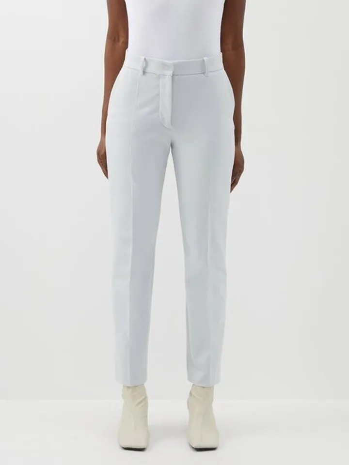 Cropped Crepe Tailored Trousers