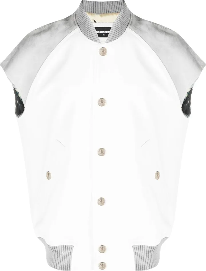 Panelled Short-Sleeved Bomber Jacket