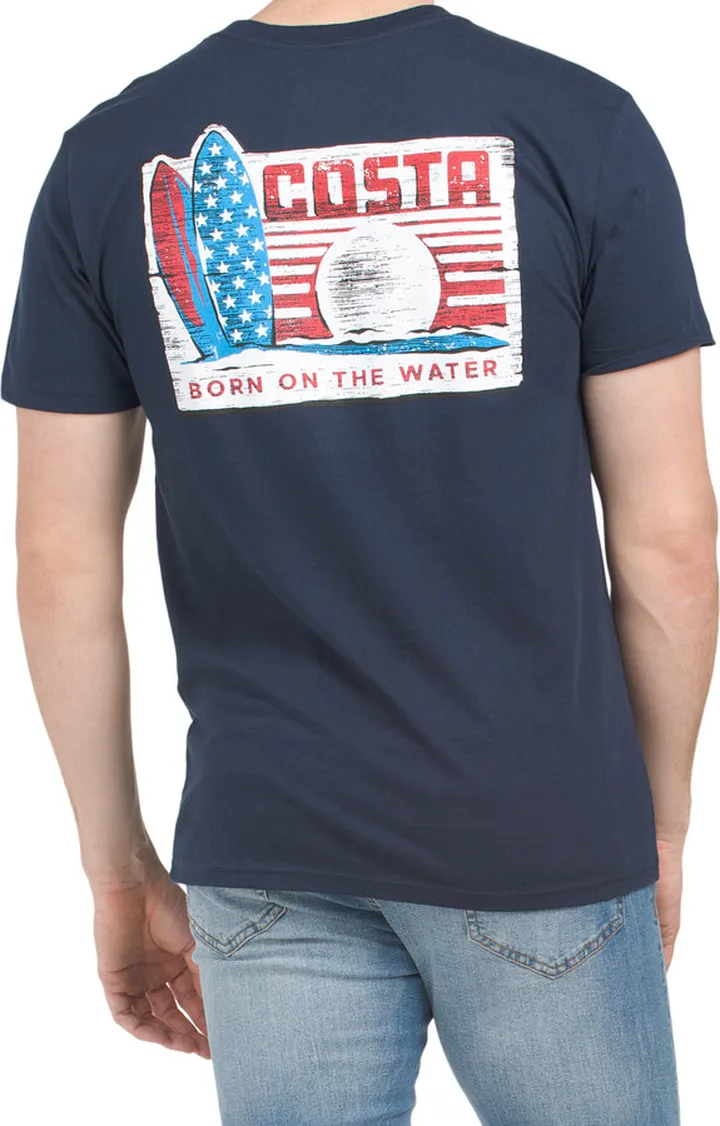 Woodcut Surfing Graphic Tee