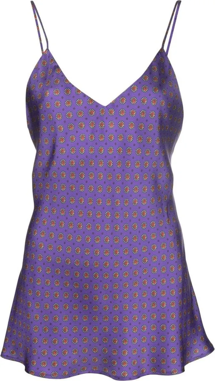 Silk Patterned Floral Camisole Top