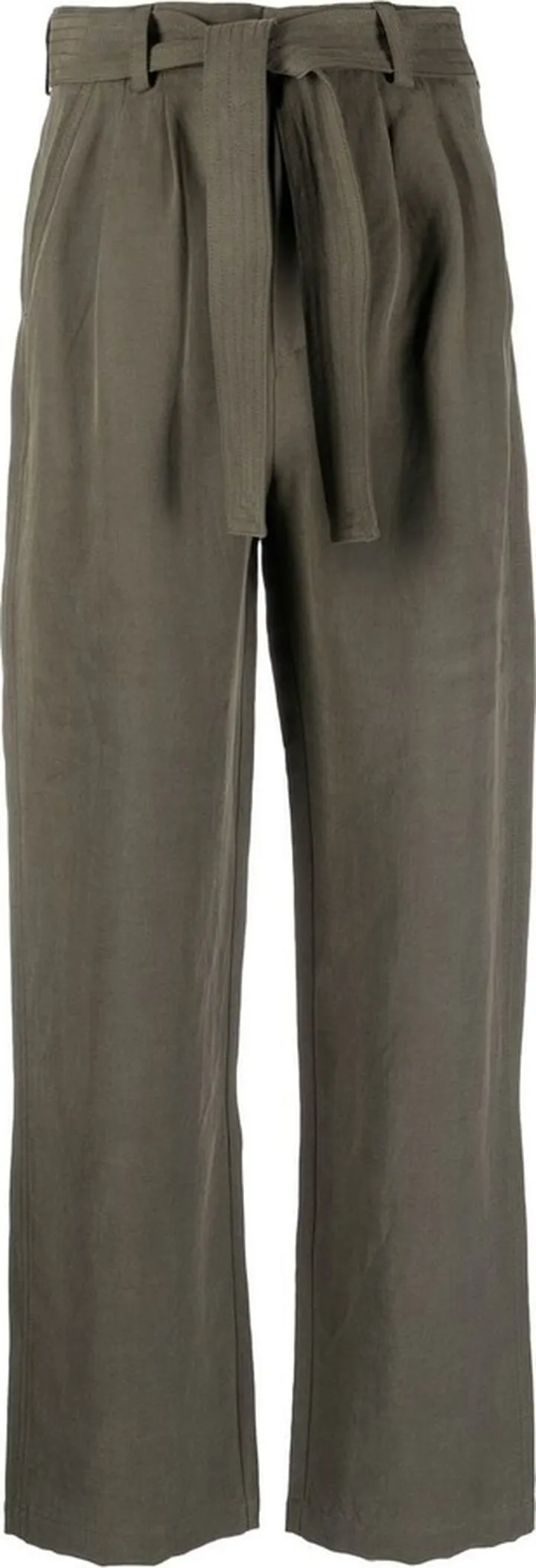 Tie-Waist Straight-Leg Trousers