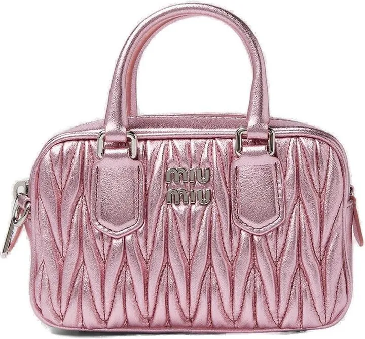 Matelassé Logo Plaque Zip Tote