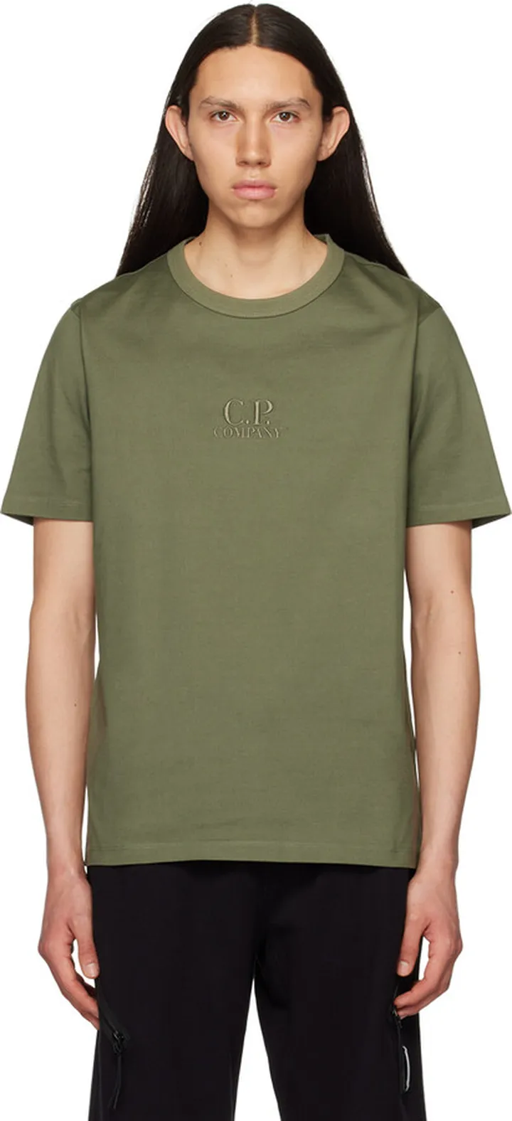 C.P. Company Khaki Embroidered T-Shirt