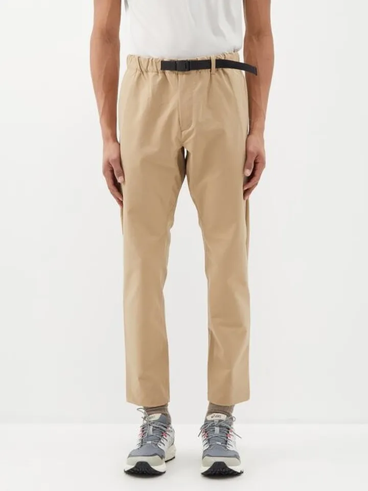 Belted Slim-leg Tapered Trousers