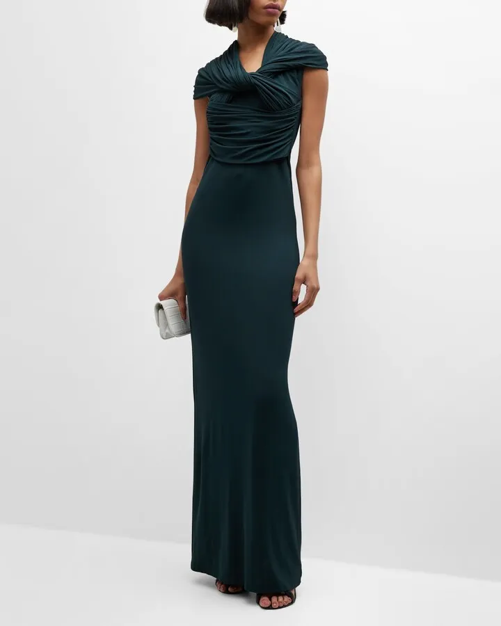 Lorna Twist-Front Maxi Dress