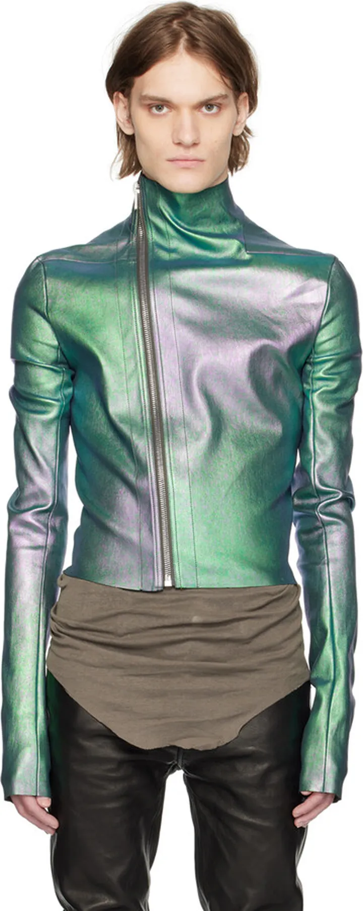Rick Owens Green Gary Leather Jacket