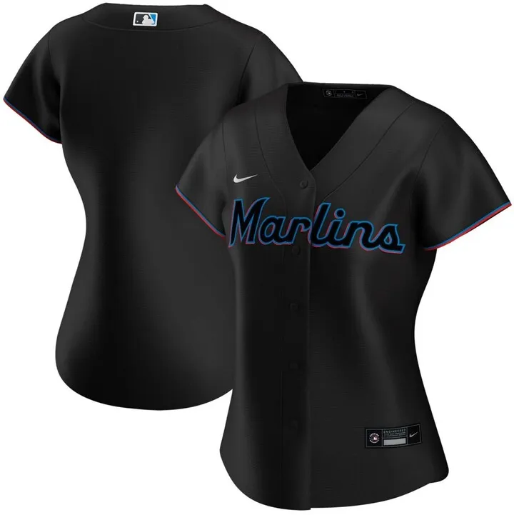 Women's Black Miami Marlins Alternate Replica Team Jersey