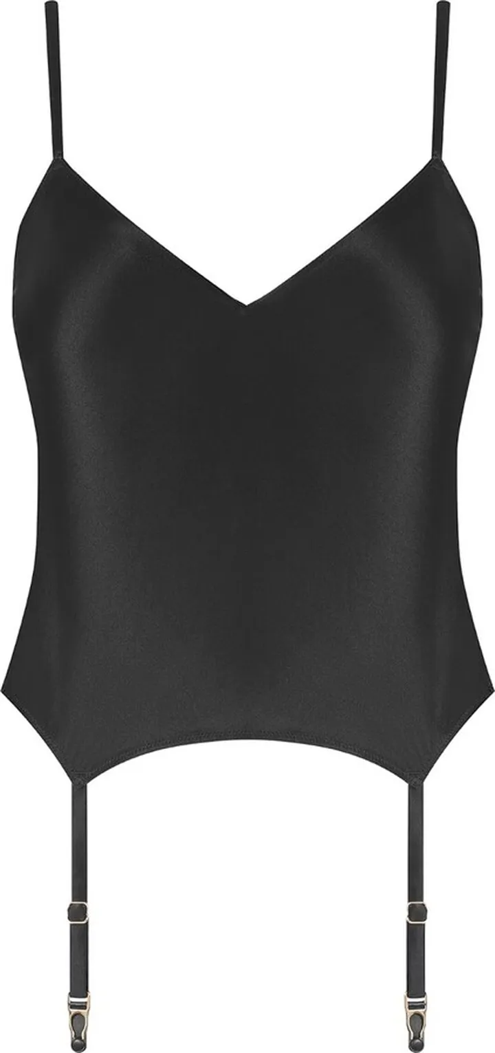 MAISON CLOSE - Tank Top With Suspenders - Rendez-Vous - Black