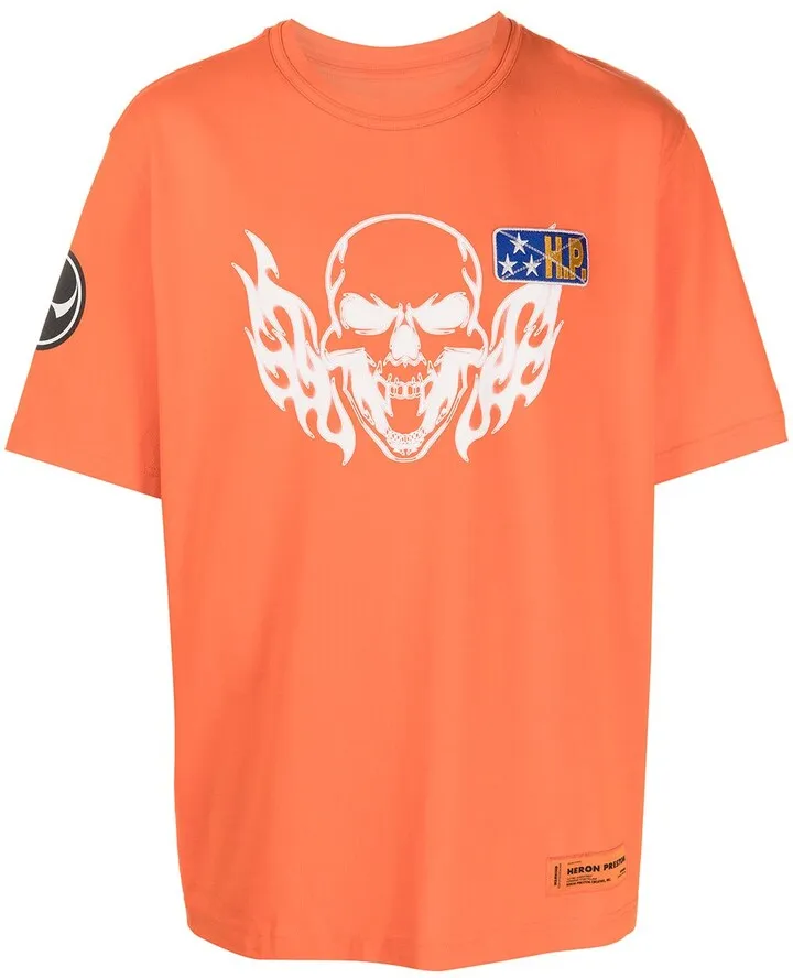 Flaming Skull printed T-shirt