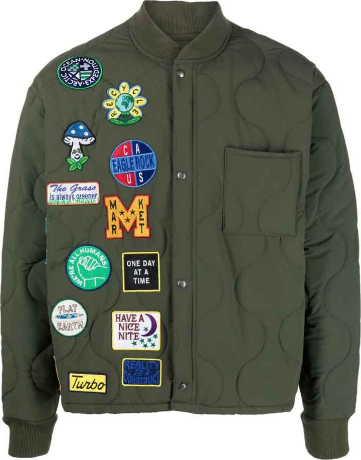 Patch-Detailed Bomber Jacket