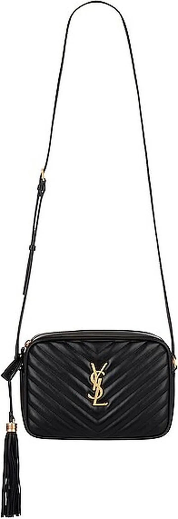 Saint Laurent Medium Lou Bag With Pocket in Black