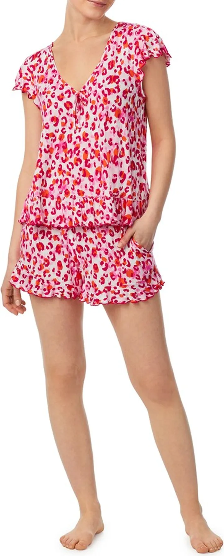 Ruffle Knit Short Pajamas