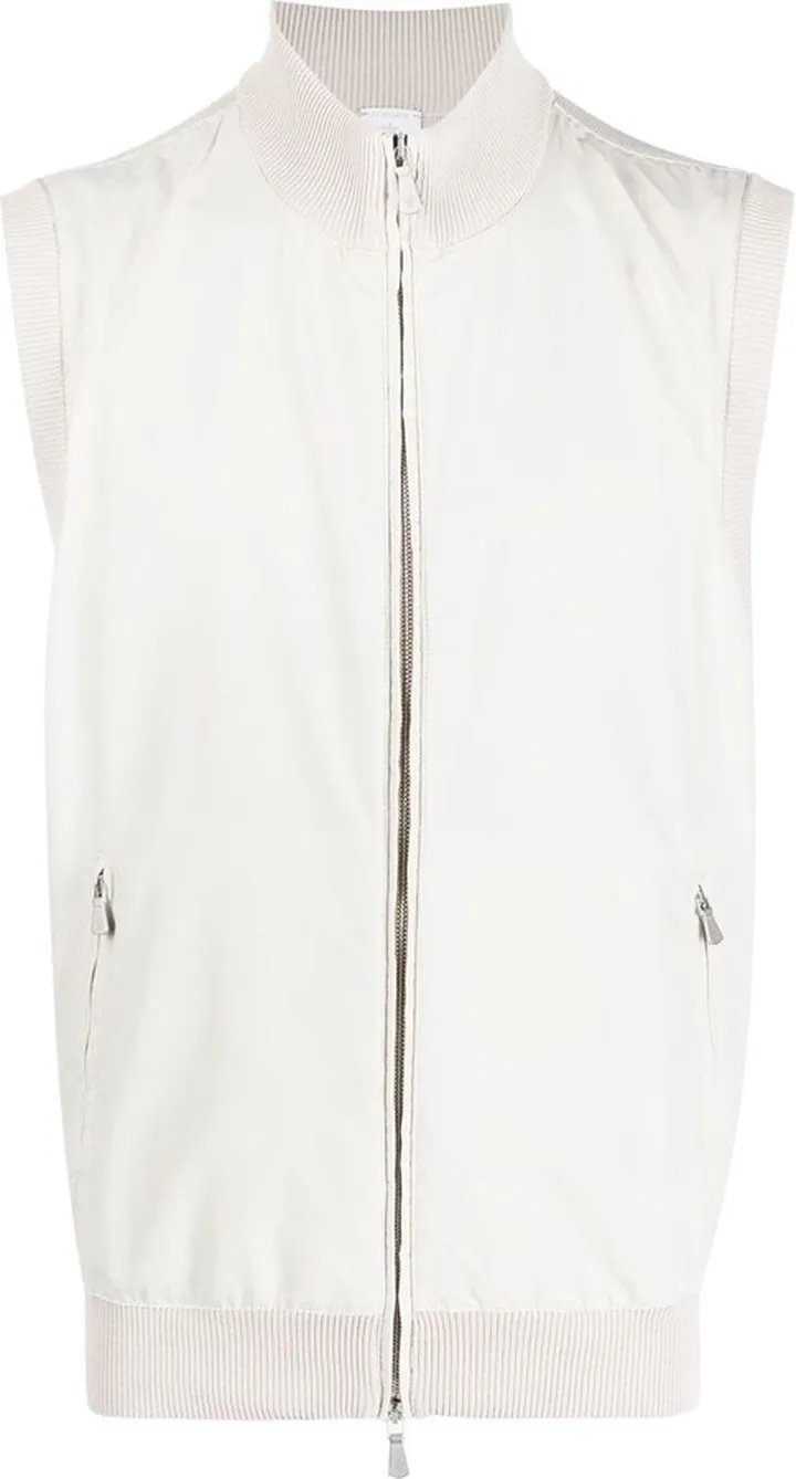 Zip-Up Cotton-Wool Gilet