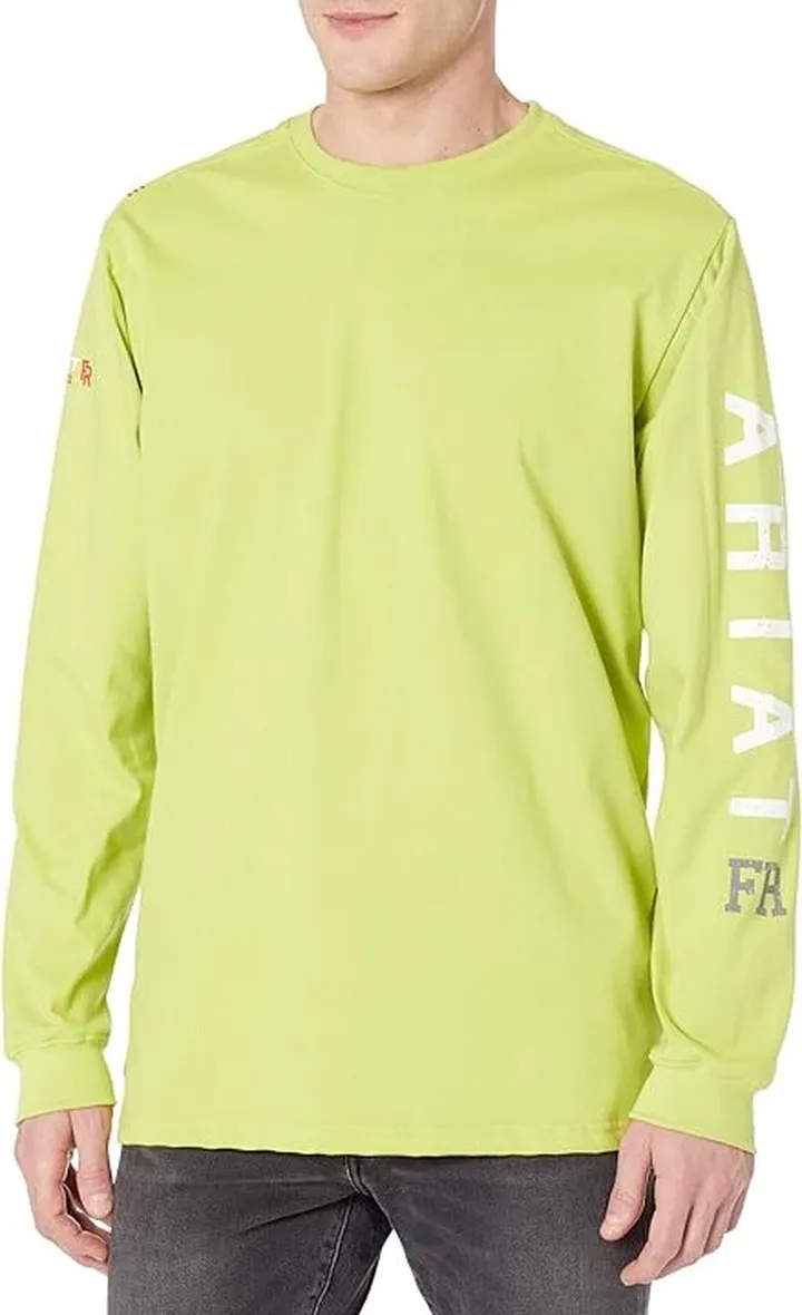 Ariat FR Roughneck Skull Logo T-Shirt (Bright Lime) Men's Clothing