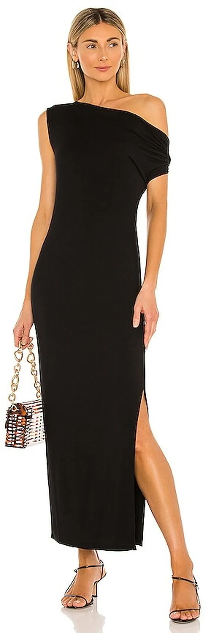 Exposed Shoulder Maxi Dress