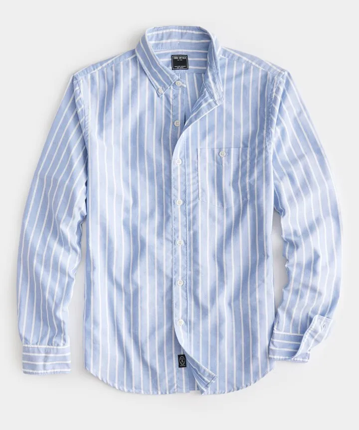 Slim Fit Favorite Oxford Shirt In Blue Wide Stripe