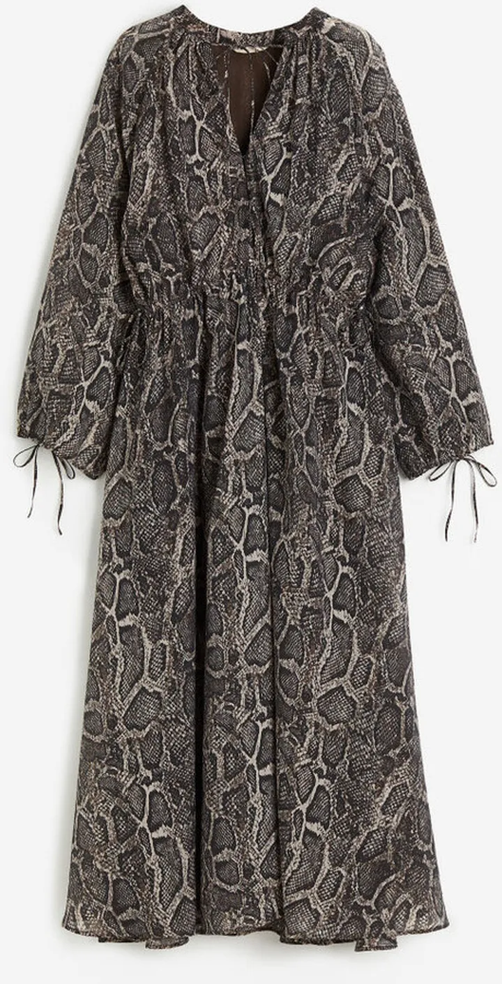 Tie-detail lyocell-blend dress