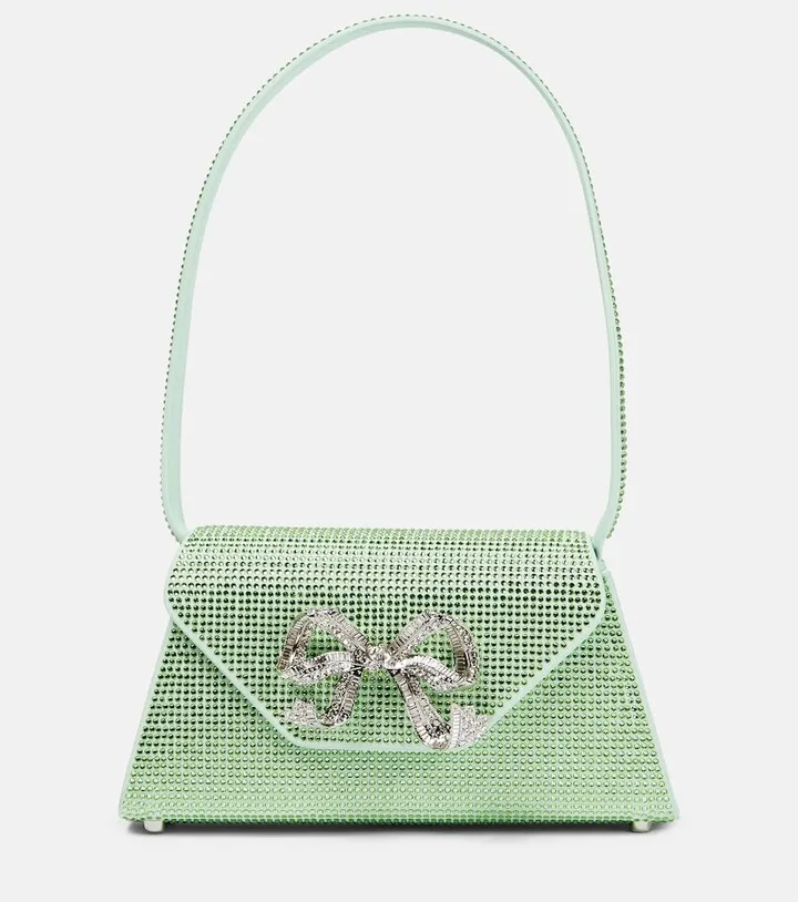 Aqua Mini embellished leather shoulder bag