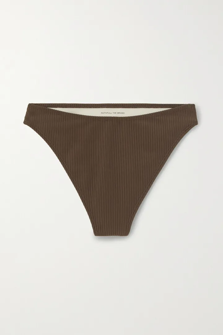 Faithfull The Brand - + Net Sustain Dylla Stretch-econyl Bikini Briefs - Brown