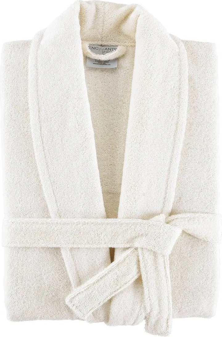 Luxury Turkish 100% Cotton Bathrobe Cream - Enchante Home