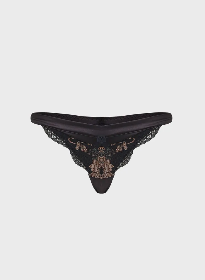 Lace Detail Thong