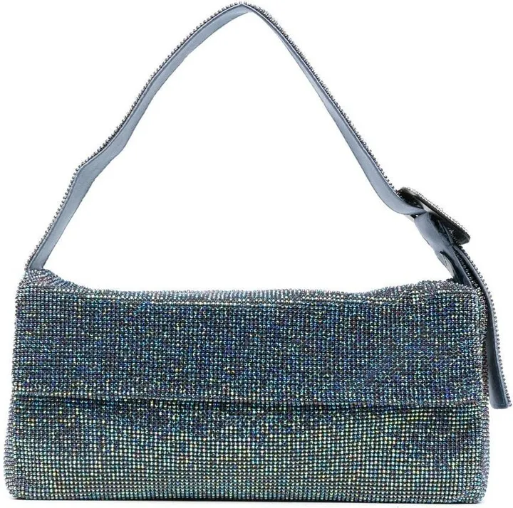 Crystal-Embellished Shoulder Bag