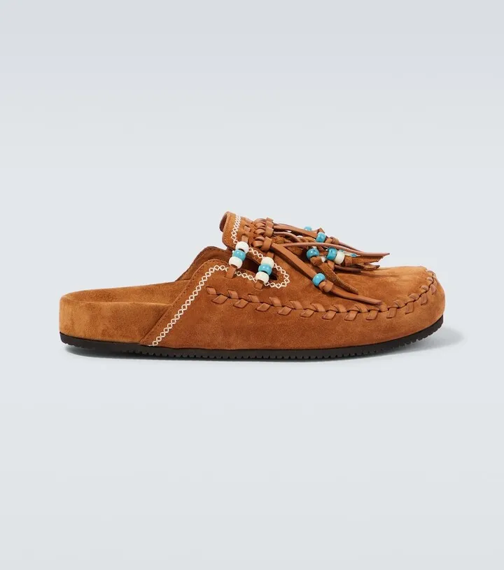 Salvation Mountain suede slippers