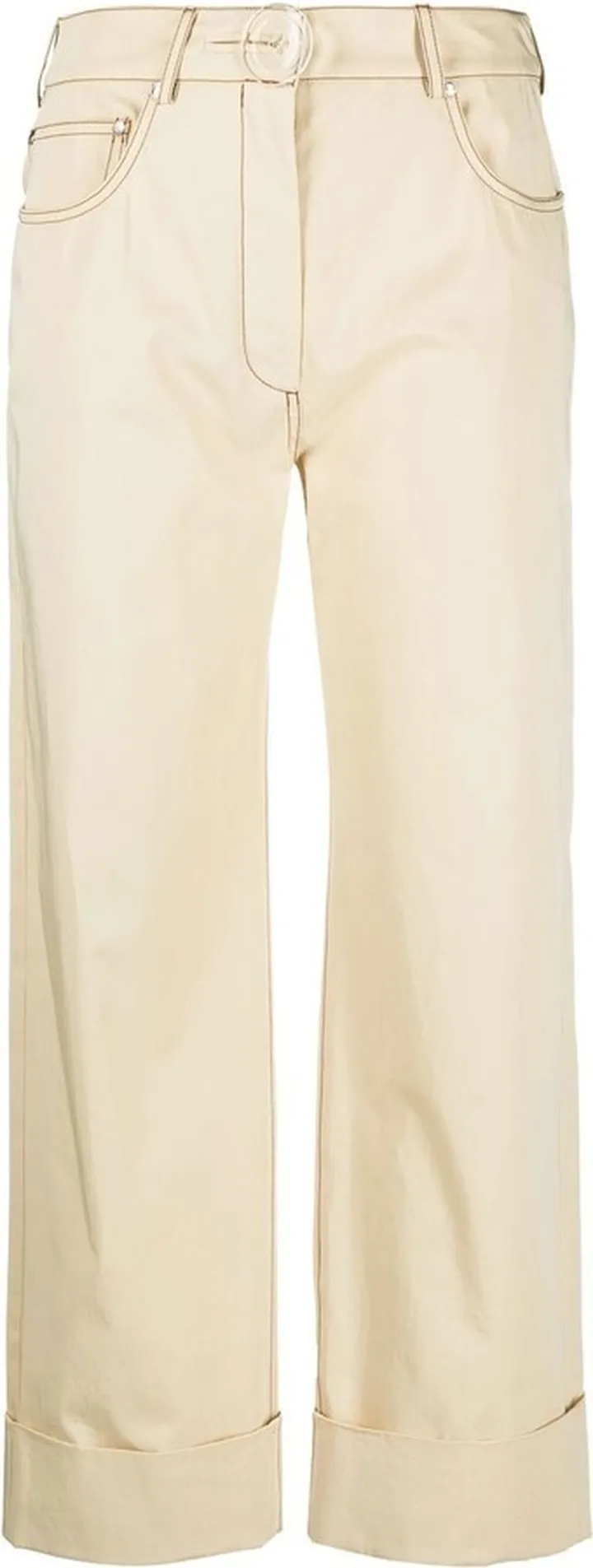 Straight-Leg Cropped Trousers