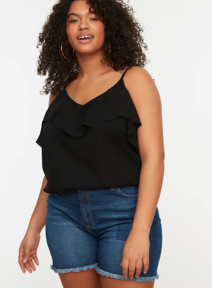 Strappy Ruffle Detail Top