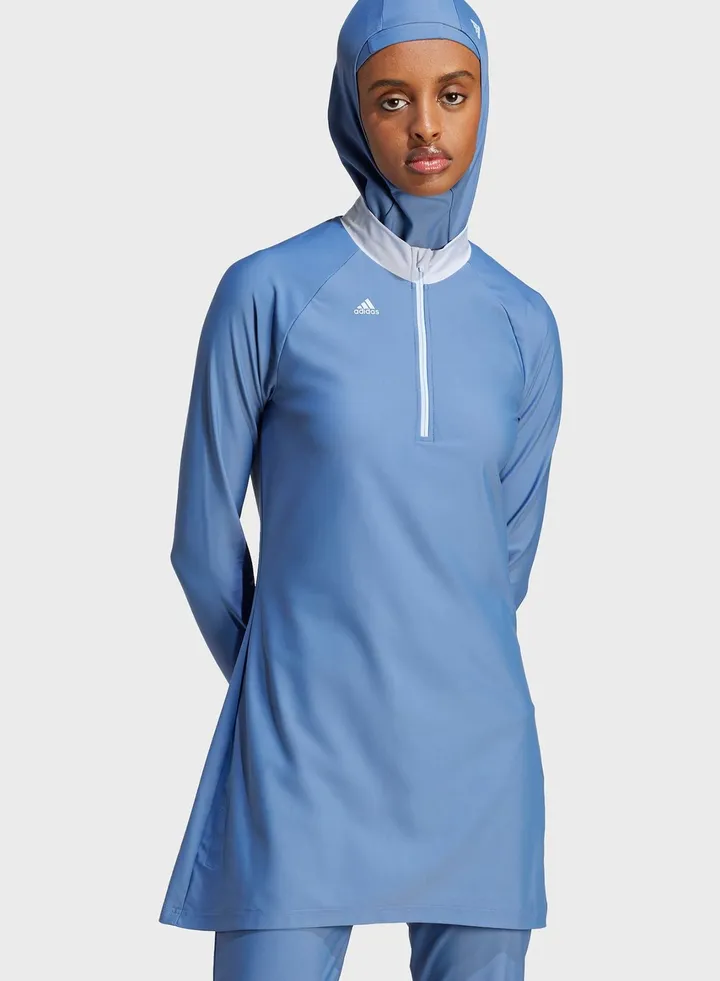 3-Stripes Long Sleeve Swim Top