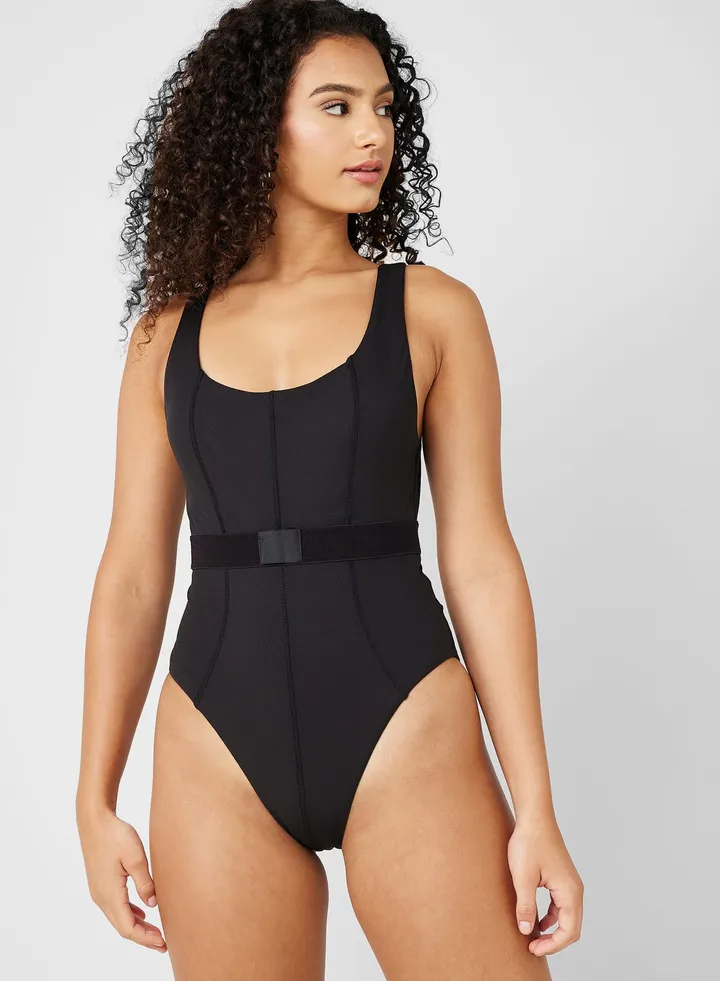 Strappy High Leg Swimsuit