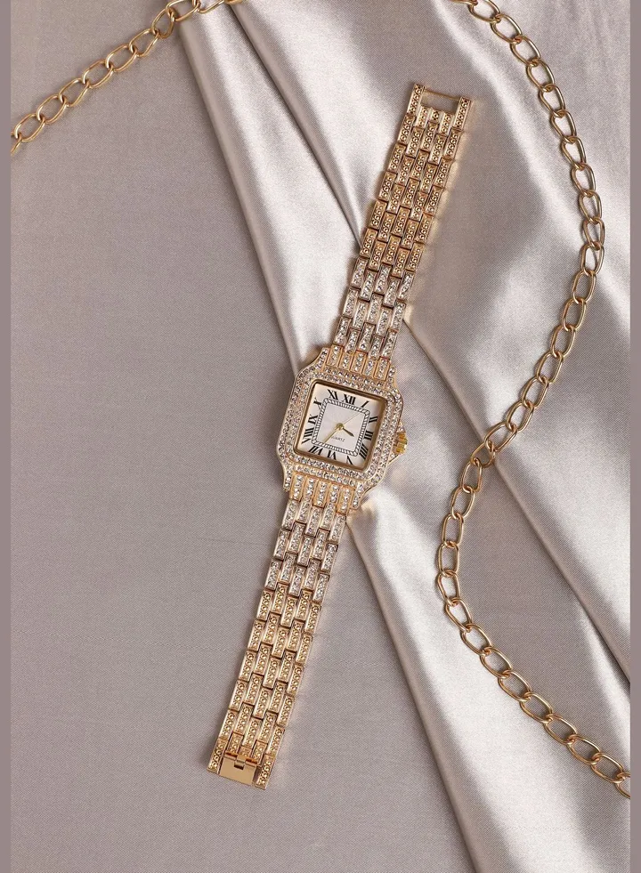 Stainless Steel Strap Casual Square Analog Watch For Women