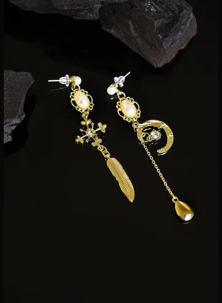 Gold Plated Designer Stone Drop Earring