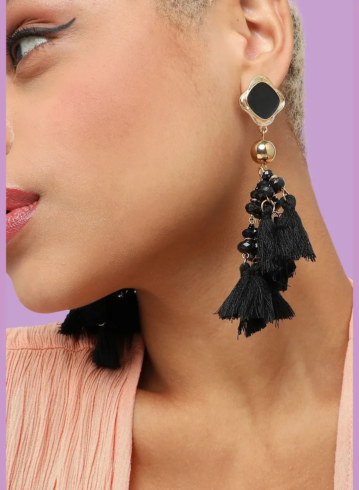 Gold Plated Party Designer Stone Drop Earring For Women