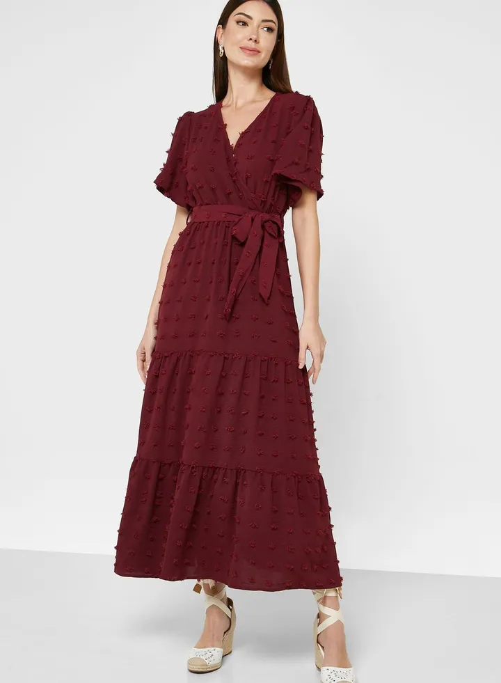 Ruffle Sleeve Printed Dress