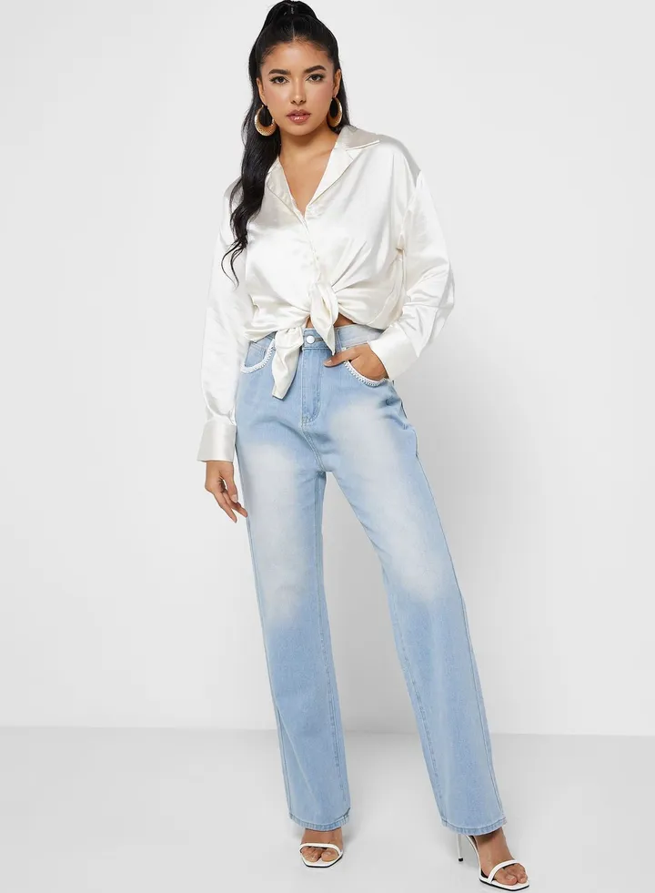 Embellished Detail Jeans