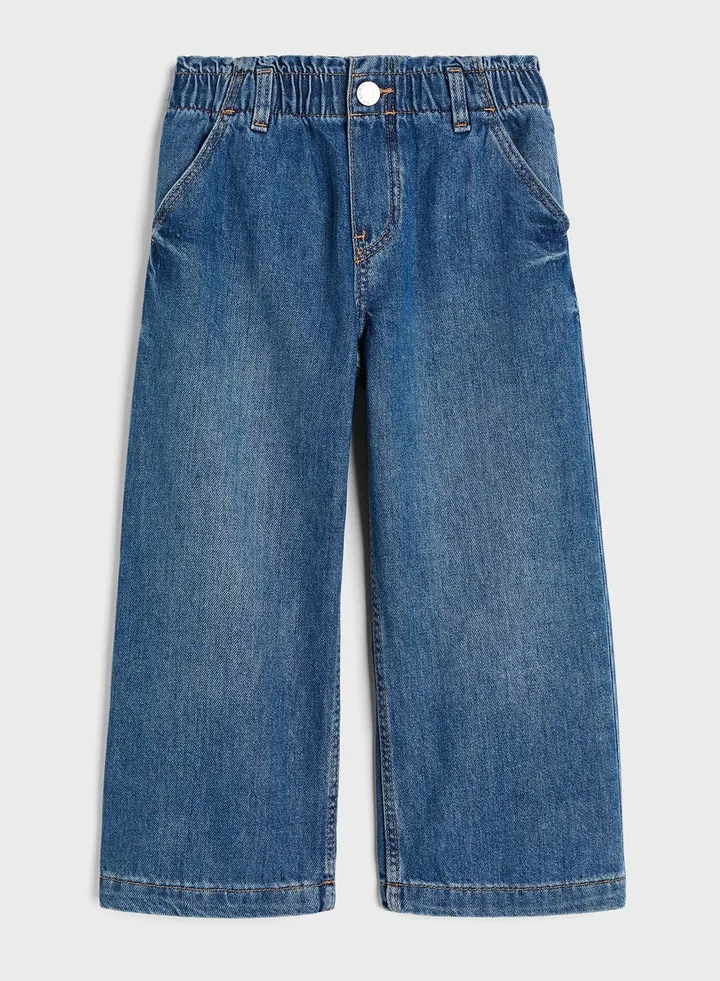 Kids Wide Leg Paper Bag Jeans