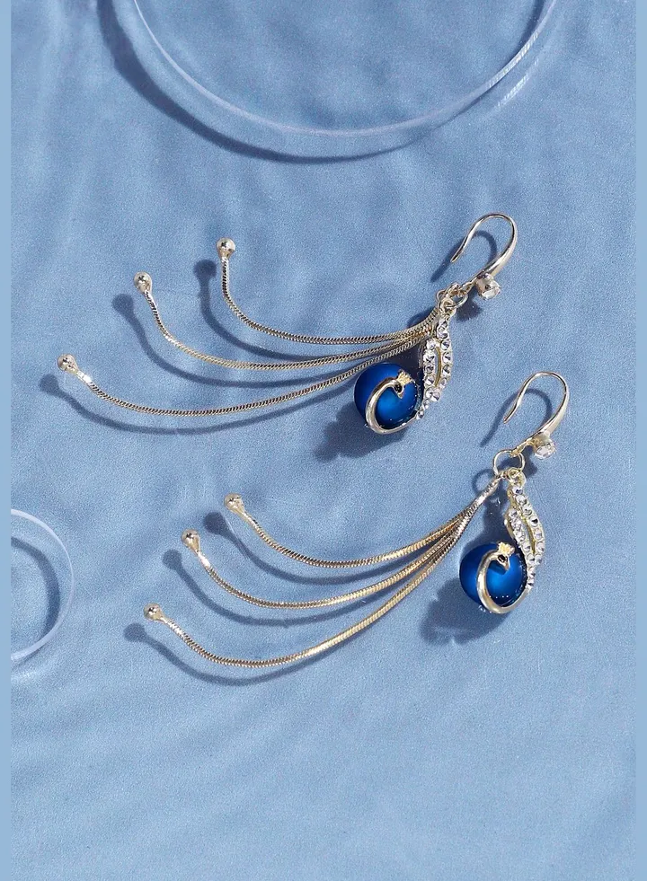 Gold Plated Designer Stone Casual Drop Earring For Women