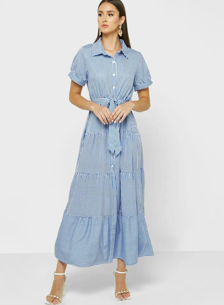 Tiered Shirt Dress
